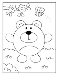 Circle style animal coloring pages for kids