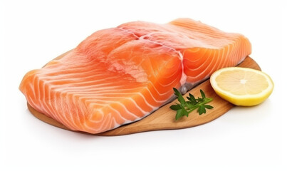 Shadowless Salmon Fillet on Transparent Background (PNG)