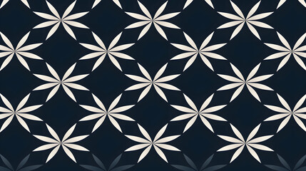 Geometric design of Asanoha, a traditional Japanese pattern representing hemp leaves generativ ai