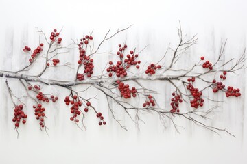 fir branches with green and red berries