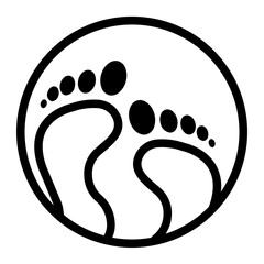 footstep line icon
