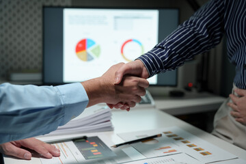 Business partners meeting concept Picture of business people shaking hands Two colleagues holding...