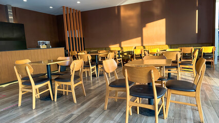 Coffee tables and chairs in the coffee shop