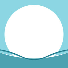 blue circle frame and banner bottom bar