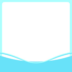 blue square frame and banner bottom bar