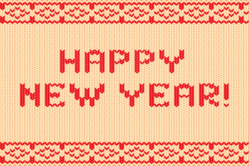 Happy New Year Type In Cozy Knit, Vibrant Letters Wish A Joyful A Warm Embrace Of Optimism And Celebration - obrazy, fototapety, plakaty