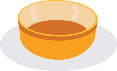 Round orange plastic bowl for water