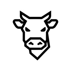 Bull Cow Logo Design, minimalist, outlined icon