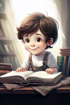 A boy is reading a book6