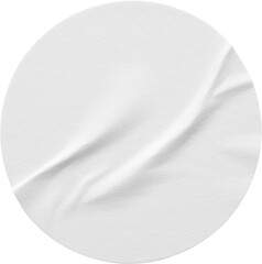 Blank white round paper sticker label isolated on white background - obrazy, fototapety, plakaty