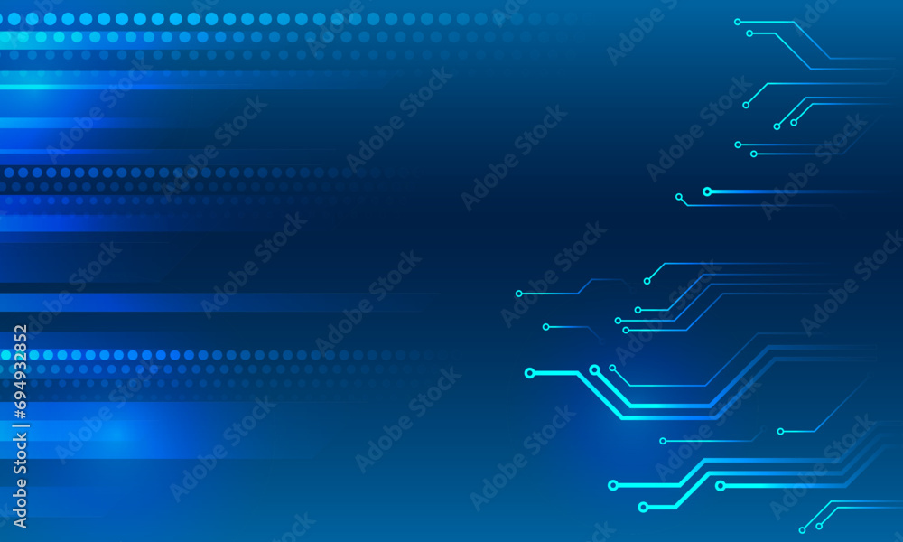 Aufkleber Wide Cyber security internet and networking concept. Hi-tech vector illustration with various technology elements. Abstract global sci-fi concept. Digital internet communication on blue background.