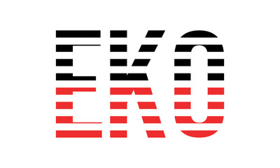 EKO three initial letter iconic line negative space minimal logo design vector template. monogram, abstract, wordmark, business, typography, minimalist, brand, company, flat, modern, unique, simple