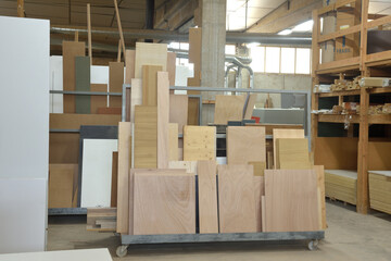 wood storage in a carpentry shop