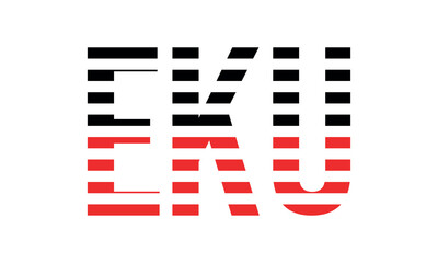 EKU three initial letter iconic line negative space minimal logo design vector template. monogram, abstract, wordmark, business, typography, minimalist, brand, company, flat, modern, unique, simple