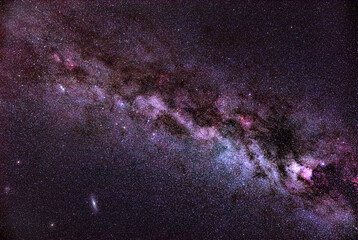Wide angle photograph of Milky Way stars captured from a dark remote location.
