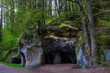 Cave Puste Kostely in Cvikov, Czech Republic - 694933698