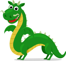 Dragon stands and smiles on a white, character. Year of the Dragon