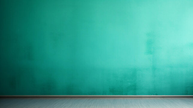 An Aquamarine Color Interior Wall Mockup With Copy Space