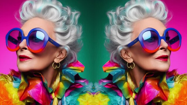 fashionable senior female grandma