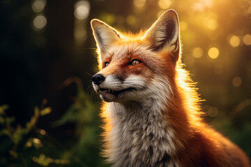 Naklejka premium Fox created with Generative AI Technology, ai, generative