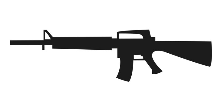 M16 gun rifle isolated on white