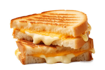 Delicious grilled Sandwich with Melting Cheese isolated on transparent background, png	