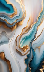 3d mural wallpaper. resin geode and abstract art, functional art, like watercolor geode painting . marble with golden lines, Generative AI