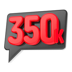 Label 350 Follow Black And Red 3D Rendering