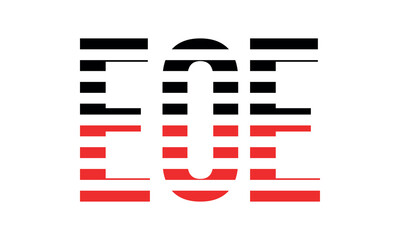 EOE three initial letter iconic line negative space minimal logo design vector template. monogram, abstract, wordmark, business, typography, minimalist, brand, company, flat, modern, unique, simpleV