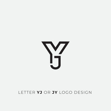Letter YJ or JY logo design icon minimal and clean