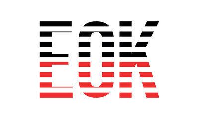 EOK three initial letter iconic line negative space minimal logo design vector template. monogram, abstract, wordmark, business, typography, minimalist, brand, company, flat, modern, unique, simpleV