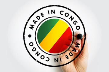 Made in Congo text emblem stamp, concept background