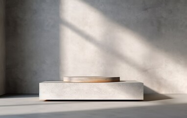 elegant and modern display platform with soft light and shadow