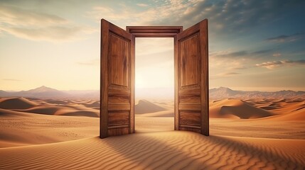 open door shows the way to new world
