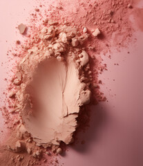 Closeup texture of beauty product crushed