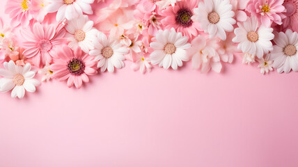 beautiful flowers on color background