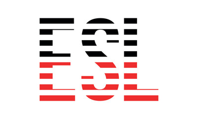 ESL three initial letter iconic line negative space minimal logo design vector template. monogram, abstract, wordmark, business, typography, minimalist, brand, company, flat, modern, unique, simple