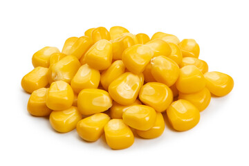 pile of corn seeds isolated on white background