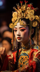 16:9 or 9:16 Portrait colorful face of Chinese opera on Chinese New Year