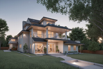 Modern architecture family home villa in the suburbs