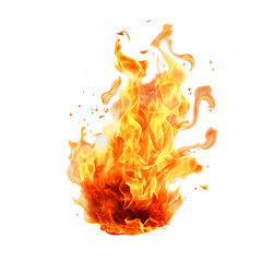 Fire flame effect on transparent background