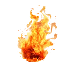 Gordijnen Fire flame effect on transparent background © Volodymyr