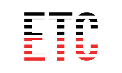 ETC three initial letter iconic line negative space minimal logo design vector template. monogram, abstract, wordmark, business, typography, minimalist, brand, company, flat, modern, unique, simple