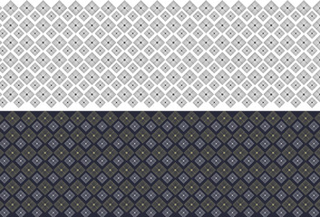 The fabric pattern uses squares in a gradation from large to small and has four small squares in the middle with dividing lines Then use all the elements to call them together both small and large