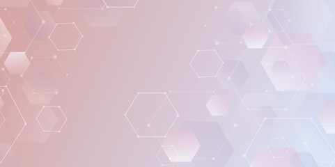 Modern futuristic background of the scientific hexagonal pattern. Abstract pink and purple gradient background. Vector abstract graphic design banner pattern background template science concept..