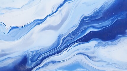 Blue and white Acrylic paint Marbling surface surface elegant. Modern background