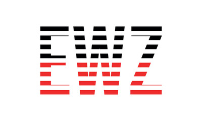 EWZ three initial letter iconic line negative space minimal logo design vector template. monogram, abstract, wordmark, business, typography, minimalist, brand, company, flat, modern, unique, simple