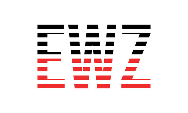 EWZ three initial letter iconic line negative space minimal logo design vector template. monogram, abstract, wordmark, business, typography, minimalist, brand, company, flat, modern, unique, simple