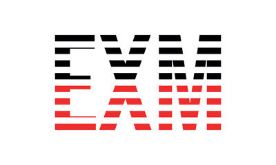 EXM three initial letter iconic line negative space minimal logo design vector template. monogram, abstract, wordmark, business, typography, minimalist, brand, company, flat, modern, unique, simple