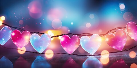 Colorful string-lights with blurred background